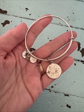 Alex And Ani Snowflake Expandable Charm Bangle Bracelet Silver Finish 2015 Ed